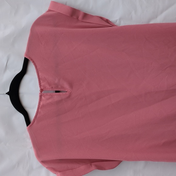 Hippie Rose Knotted Blouse Shirt Dusty Rose Small Top Boutique flowing - Picture 3 of 12